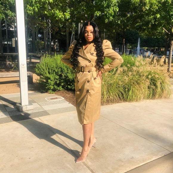 Puffy sleeve Trench Coat - Picture 8 of 8